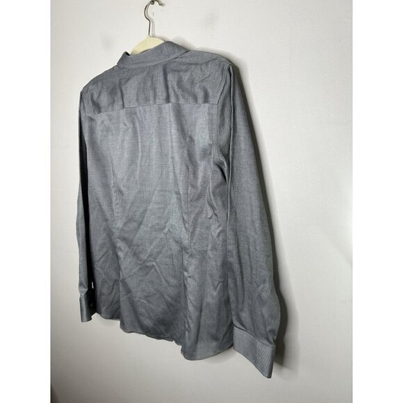 Talbots Classic Button Down Shirt Gray Long Sleeve Wrinkle Resistant Size 16 - Picture 4 of 9